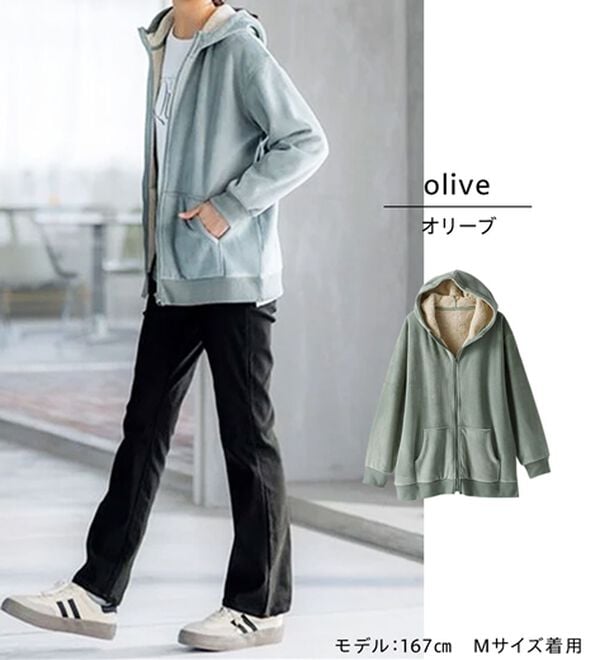 BELLUNA（ベルーナ）の「【快適Ｌａｂ．】リッチベロア素材裏ボアパーカー（パーカー）」｜詳細画像