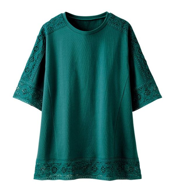 BELLUNA（ベルーナ）の「花柄レース使いデザインプルオーバー（カットソー）」｜詳細画像