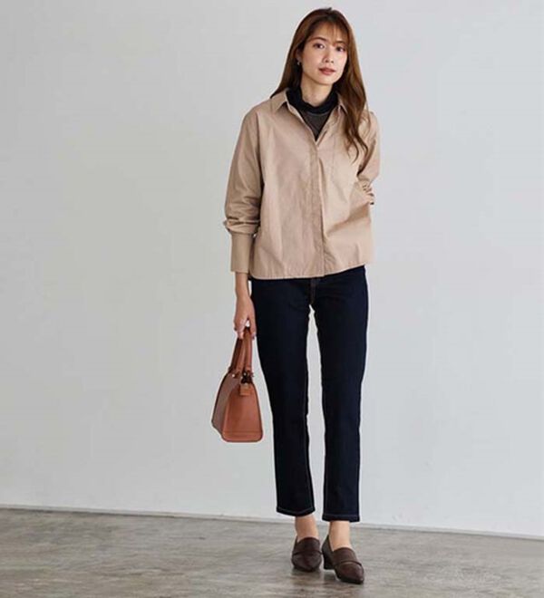 Pierrot（ピエロ）の「【Ｍ～３Ｌ】ストレッチスリムテーパードデニムパンツ（フルレングスパンツ）」｜詳細画像