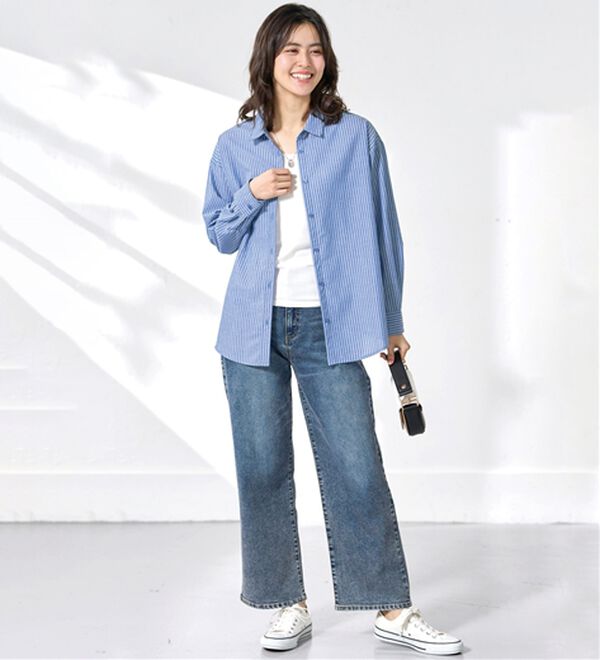 BELLUNA（ベルーナ）の「麻入りイージーケアゆったりシャツ（シャツ）」｜詳細画像