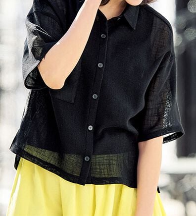 BELLUNA（ベルーナ）の「ノースリの上に着るメッシュショートシャツ（シャツ）」