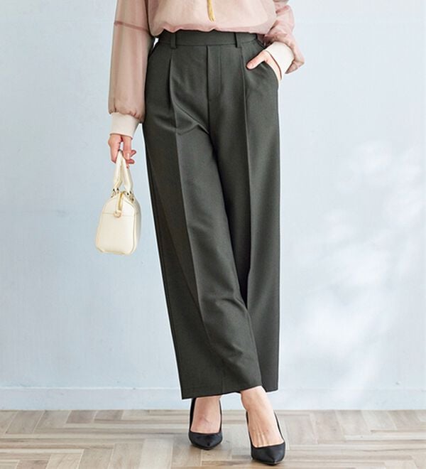 BELLUNA（ベルーナ）の「サマ見え！タック使いワイドパンツ（ワイドパンツ・ガウチョ）」｜詳細画像