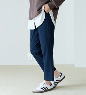 BELLUNA（ベルーナ）の「チノ見えストレッチ素材テーパードパンツ（テーパードパンツ）」｜ネイビー