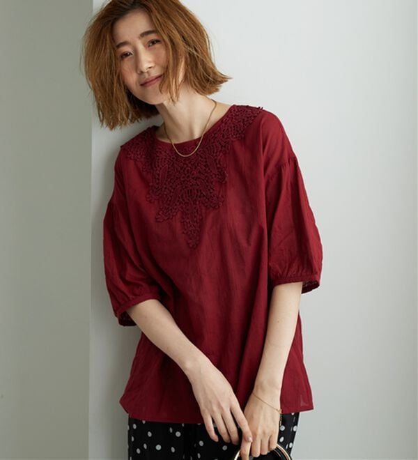 BELLUNA（ベルーナ）の「華やかモチーフレースデザインブラウス（ブラウス）」｜詳細画像