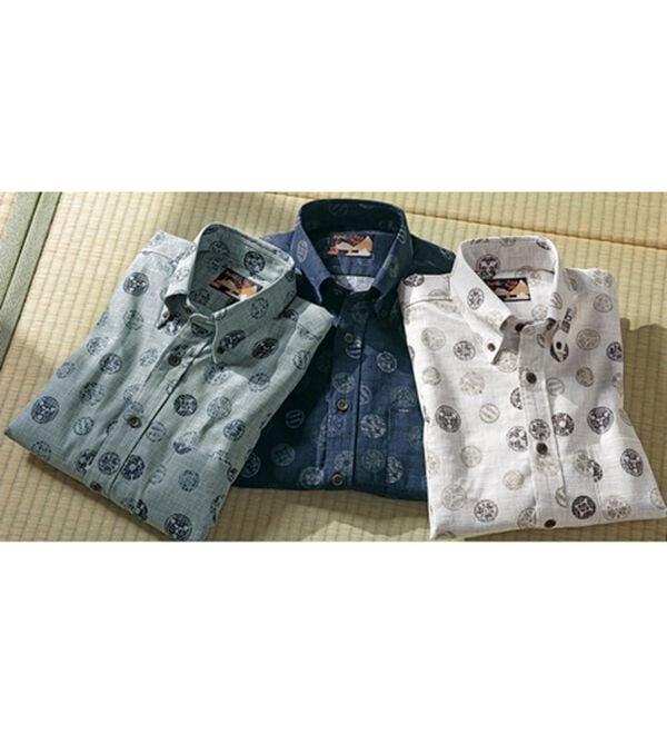 「国産　粋な大人の京染和柄シャツ（メンズシャツ）」｜詳細画像