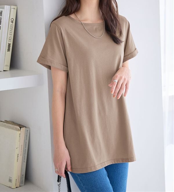 Viola e Viola（ヴィオラ エ ヴィオラ）の「すっきり魅せ切替Ａラインチュニック（チュニック）」｜詳細画像