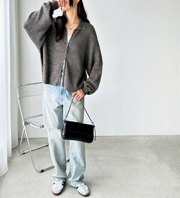 GeeRA（ジーラ）の「ダブルジップニットカーデ（ニットカーディガン）」｜詳細画像