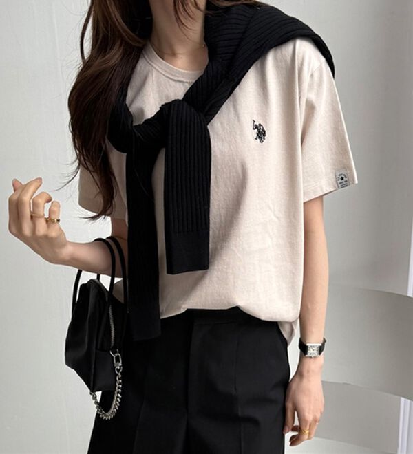 GeeRA（ジーラ）の「【ＵＳ．ＰＯＬＯ．ＡＳＳＮ】接触冷感ワンポイント刺繍Ｔシャツ（Tシャツ）」｜詳細画像