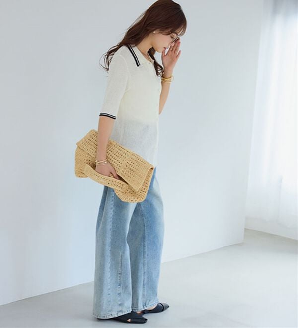 Viola e Viola（ヴィオラ エ ヴィオラ）の「アソートシアーリブニットポロシャツ（ポロシャツ）」｜詳細画像