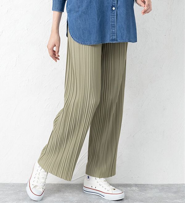 ルフラン（ルフラン）の「【３本組】レギンスより「ほっそり見せ」プリーツパンツ（フルレングスパンツ）」｜詳細画像