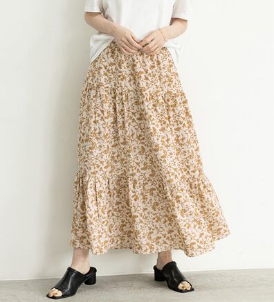 GeeRA（ジーラ）の「プリントティアードスカート（ロングスカート）」