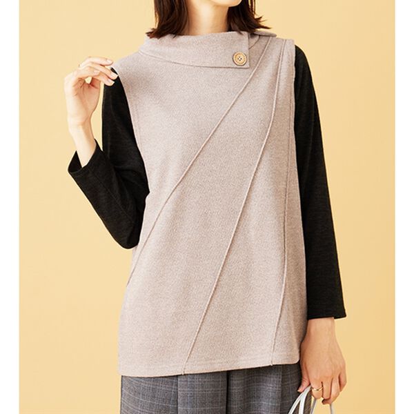 BELLUNA（ベルーナ）の「【2点セット】裏起毛素材衿デザインアンサンブル（アンサンブル）」｜詳細画像