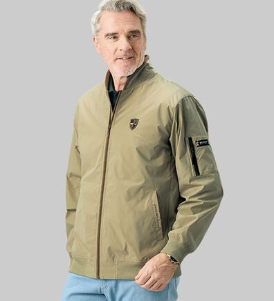 「＜ダンロップ・リファインド＞裏チェックデザインＭＡ１ジャケット（メンズブルゾン）」