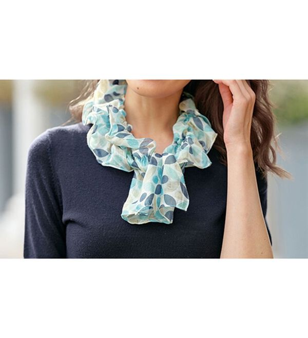 BELLUNA（ベルーナ）の「着脱簡単！コットンシルクフリルスカーフ（ストール・スカーフ・マフラー）」｜詳細画像