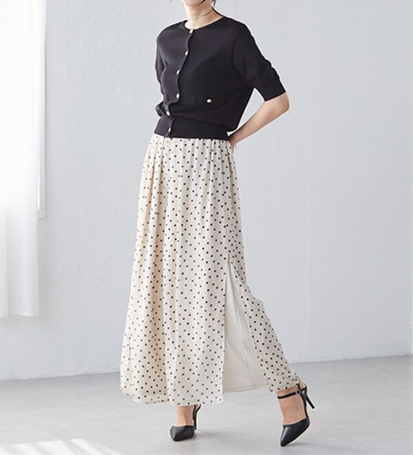 RANAN（ラナン）の「ひんやり！サイドスリットシフォンパンツ（フルレングスパンツ）」｜詳細画像