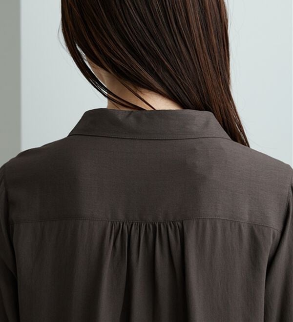 BELLUNA（ベルーナ）の「袖＆裾レース切替シャツチュニック（チュニック）」｜詳細画像
