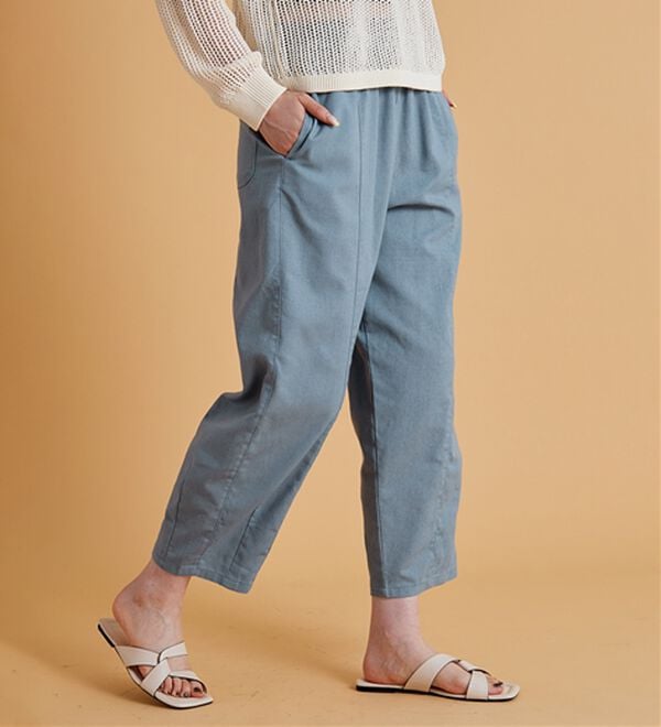 BELLUNA（ベルーナ）の「レーヨン麻入りゆったりワイドパンツ（フルレングスパンツ）」｜詳細画像