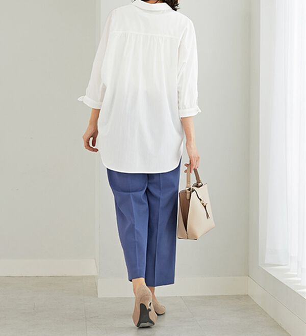 BELLUNA（ベルーナ）の「イージーケア！袖リボンシャツチュニック（チュニック）」｜詳細画像