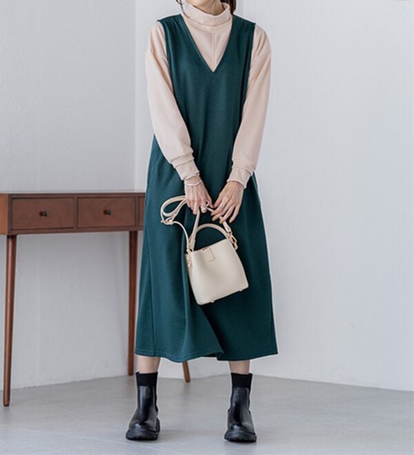 BELLUNA（ベルーナ）の「リブ使いがかわいい裏起毛トレーナー（チュニック）」｜詳細画像