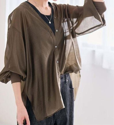 RANAN（ラナン）の「ディープVネックシアーシャツ（シャツ）」