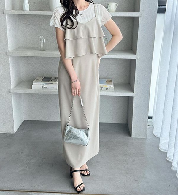 GeeRA（ジーラ）の「フリルキャミワンピース（カットソーワンピース）」｜詳細画像