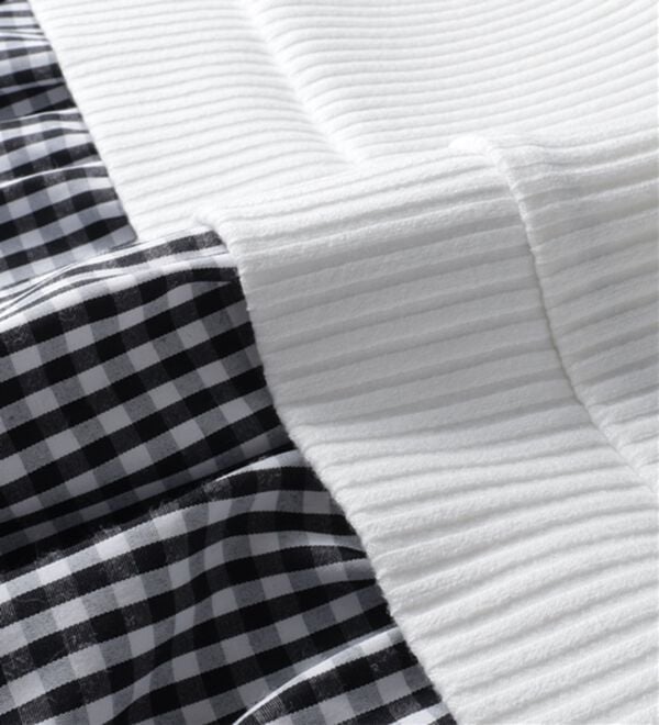 BELLUNA（ベルーナ）の「衿付きVネック異素材切替チュニック（チュニック）」｜詳細画像