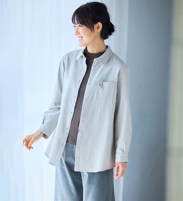 BELLUNA（ベルーナ）の「《ＨｕｇＲｅａｍコットン》ポケットシャツ（シャツ）」｜詳細画像