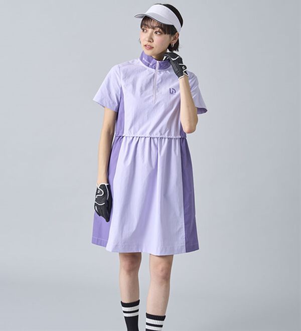 BELLUNA（ベルーナ）の「はっ水！配色ギャザーワンピース【UNDOVE】（その他ワンピース）」｜詳細画像