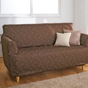 「リーフ柄ジャカード織伸縮ソファカバー（ソファーカバー）」｜詳細画像