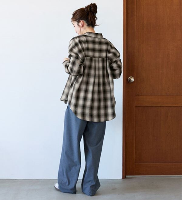 BELLUNA（ベルーナ）の「サラッと軽い！チェック柄シャツ（シャツ）」｜詳細画像