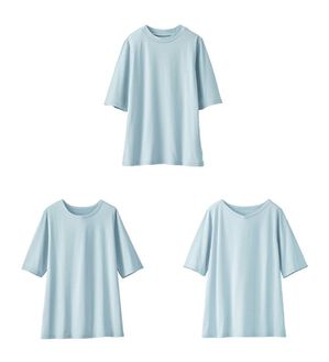 BELLUNA（ベルーナ）の「綿１００％抗菌防臭汗ジミ対策プルオーバー（カットソー）」｜サックス