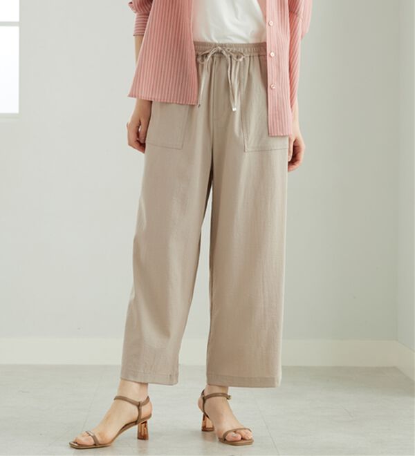 BELLUNA（ベルーナ）の「サラリ快適！ビンテージ調ベイカーワイドパンツ（ワイドパンツ・ガウチョ）」｜詳細画像