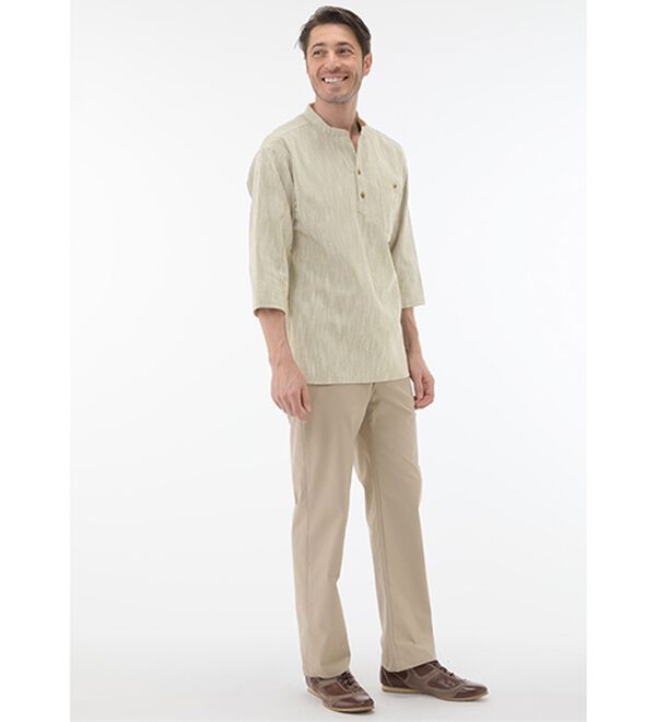 「ざっくり木綿のゆったりリラックスシャツ（メンズシャツ）」｜詳細画像
