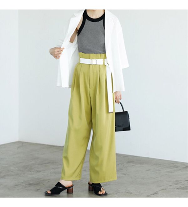 GeeRA（ジーラ）の「ベルト付ツイルパンツ（フルレングスパンツ）」｜詳細画像