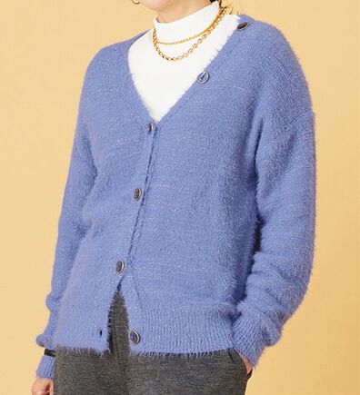 BELLUNA（ベルーナ）の「上品見え！ふんわりシャギーカーディガン（ニットカーディガン）」