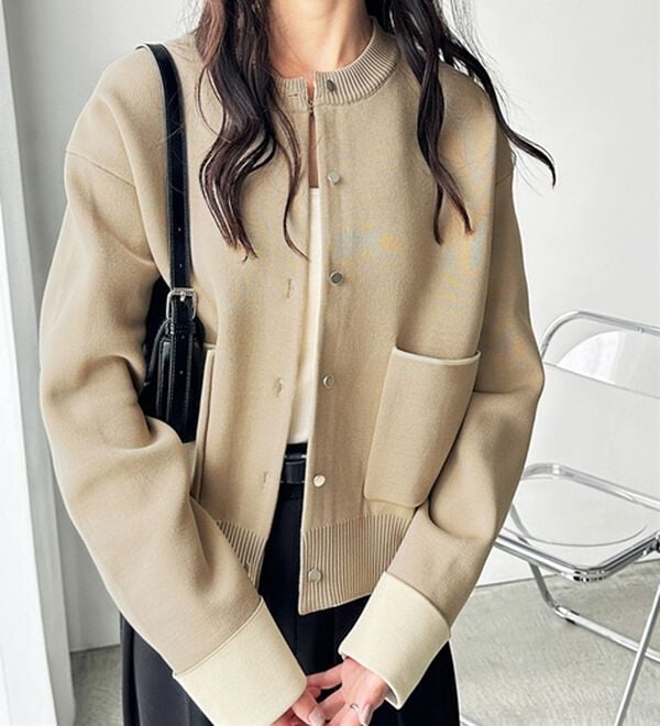 GeeRA（ジーラ）の「配色カラーニットカーディガン（ニットカーディガン）」｜詳細画像