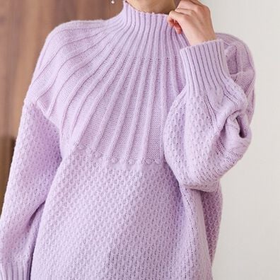 RANAN（ラナン）の「ハイネック求心柄ロング丈ニット（ニット・セーター）」