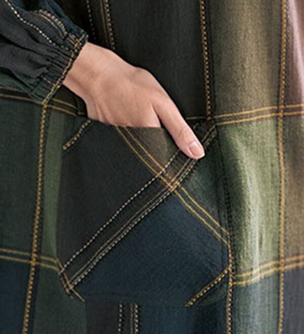 BELLUNA（ベルーナ）の「【２枚組】刺し子素材かっぽうチュニック（チュニック）」｜詳細画像