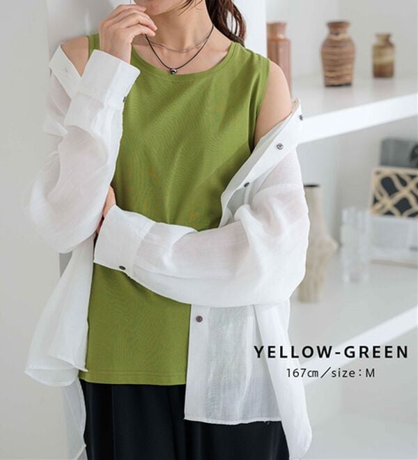 BELLUNA（ベルーナ）の「ヒンヤリ！綿１００％サマ見えタンクトップ（タンクトップ・キャミソール）」｜詳細画像