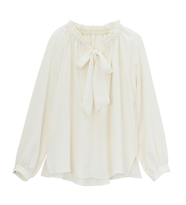 RANAN（ラナン）の「フリル衿ボウタイギャザーブラウス（ブラウス）」｜詳細画像
