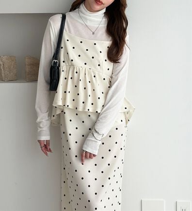 GeeRA（ジーラ）の「楽ちん！ペプラムキャミワンピース（カットソーワンピース）」
