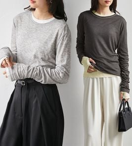 RANAN（ラナン）の「【2点セット】バイカラーシアーロンＴ（カットソー）」