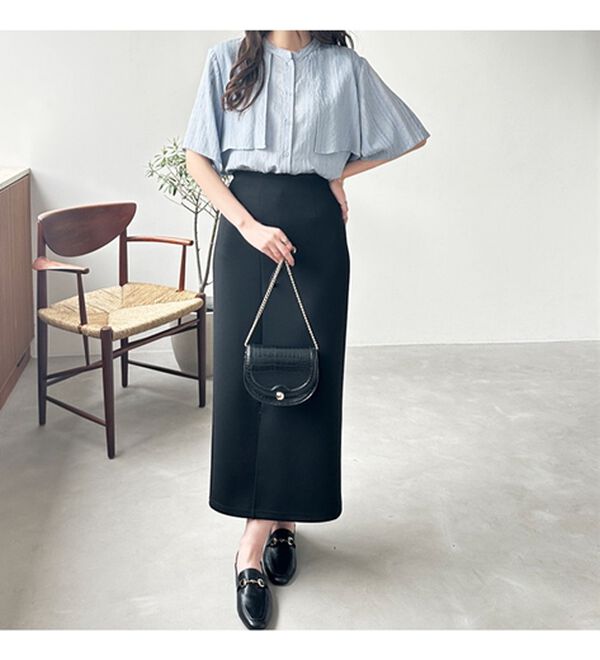 GeeRA（ジーラ）の「バンドカラーシアーストライプシャツ（シャツ）」｜詳細画像