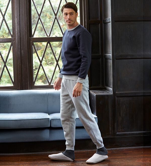 「＜シンプル＆プラス＞裏起毛スウェット上下セット（メンズルームウェア）」｜詳細画像