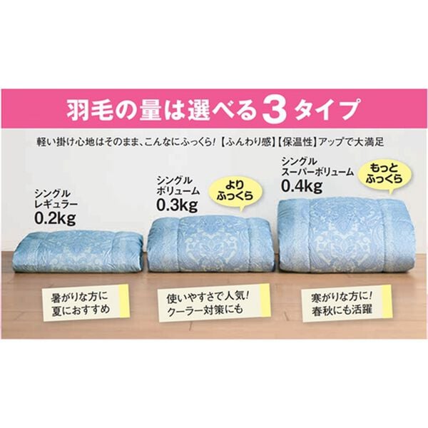 「洗えるホワイトダックダウン羽毛肌布団（掛布団）」｜詳細画像