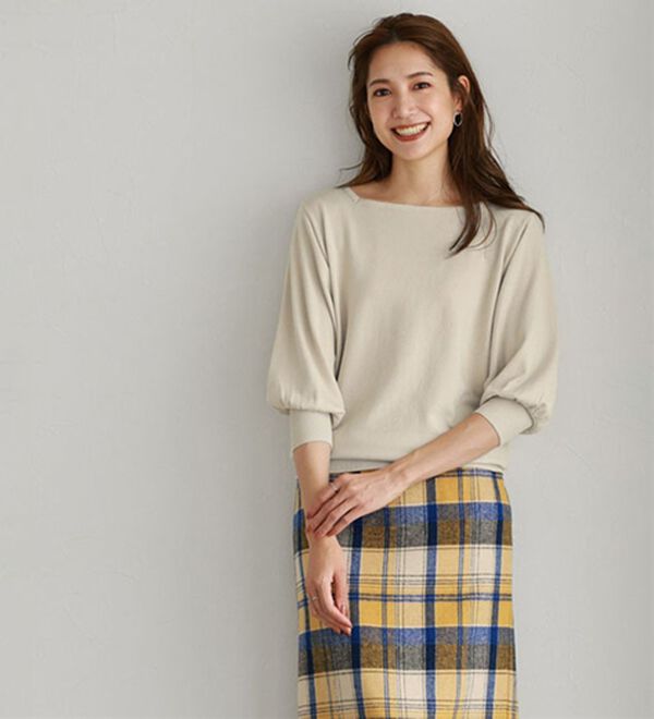 Pierrot（ピエロ）の「【選べるネック】シルクタッチバルーンニット（ニット・セーター）」｜詳細画像