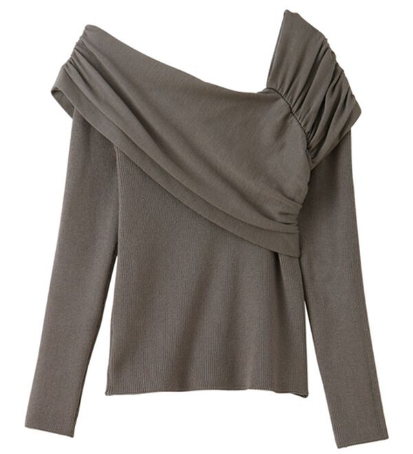 GeeRA（ジーラ）の「ドレープオフショルニット（ニット・セーター）」｜詳細画像