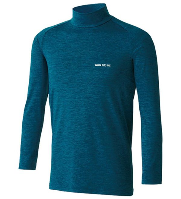 「＜タニタフィッツミー＞ソフトコンプレッション　インナー（メンズ肌着・インナーウェア）」｜杢ネイビー 長袖ハイネック