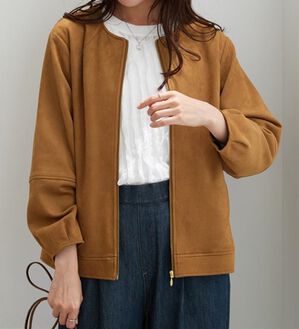 BELLUNA（ベルーナ）の「スエード調ランタン袖ミドル丈ジャケット（その他ジャケット）」｜キャメル