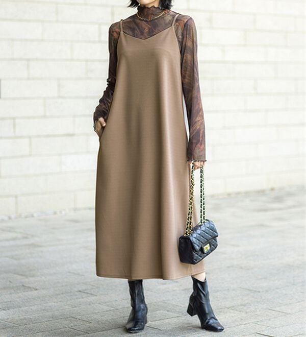 BELLUNA（ベルーナ）の「シアープルオーバー付！ワンピースアンサンブル（その他ワンピース）」｜詳細画像